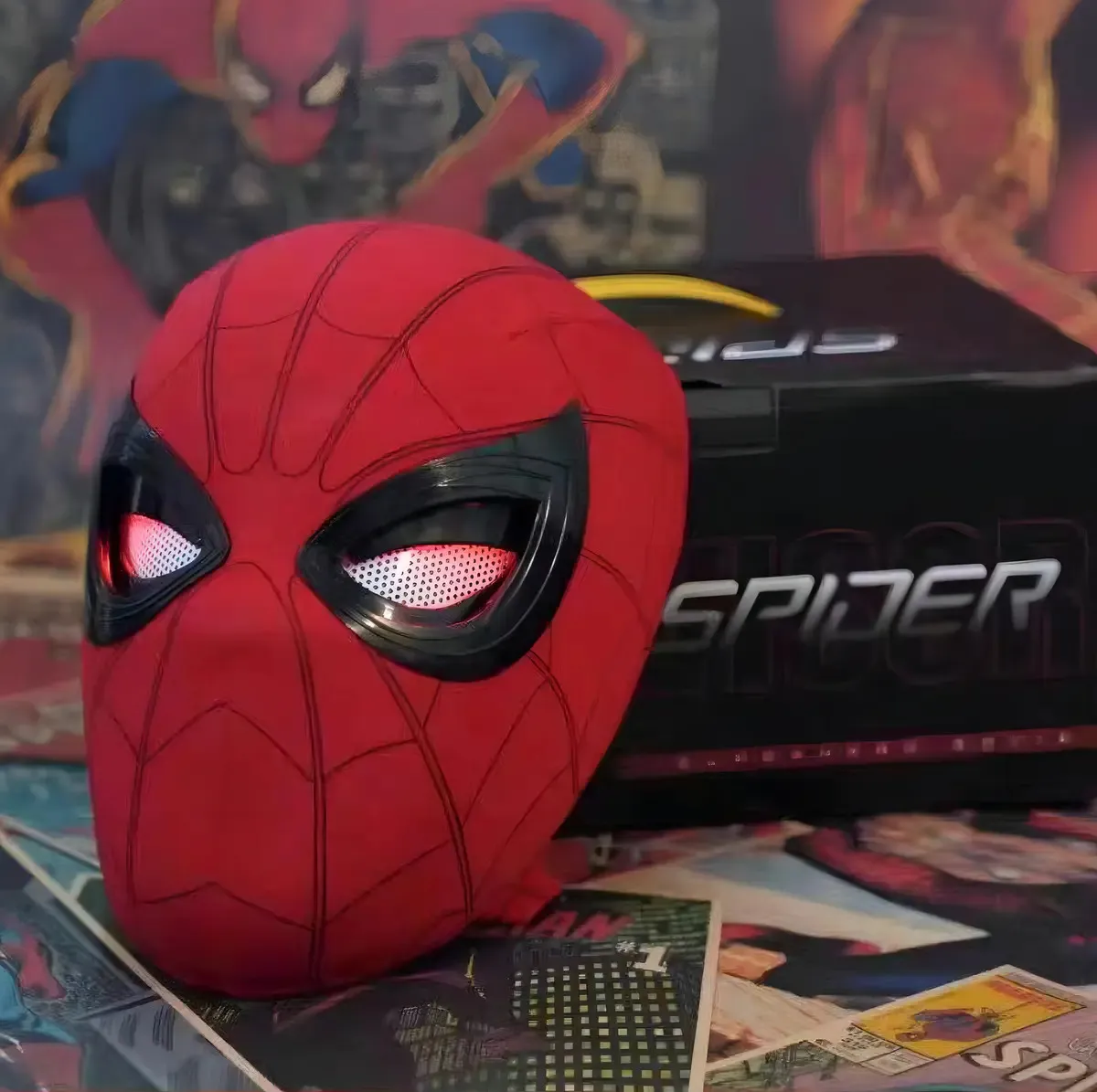 Máscara do Homem-Aranha com Olhos Abertos e Fechados, Efeitos - imagem 5