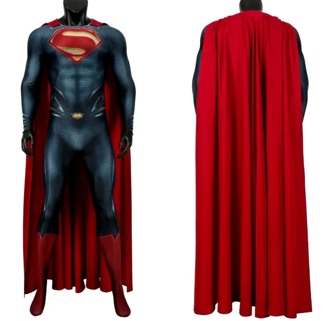 Fantasia Super Homem Superman Liga da Justiça Macacão 3D Cosplay Luxo - imagem 4